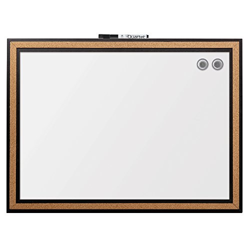 Quartet Dry-Erase Board Whiteboard, 17 x23 , Magnetic, Cork Frame (13765), Black