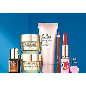 Estee Lauder Conjunto de 7 peças firme e suave para presente 2021 inclui hidratantes revitalizantes Supreme para dia e noite, sérum avançado reparo noturno e creme para os olhos