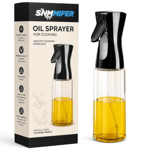 Image of SNMMIFER 200ml Oil Spray Bottle for Cooking, Glass Olive Oil Sprayer & Dispenser, Fine Mist Spray Bottle for Air Fryer, BBQ, Salad, Baking, Refillable, Leakproof, BPA Free (2, OIL SPREY)
