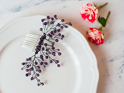 Accesorio para cabello, peine violeta, 12 cm miniatura 3