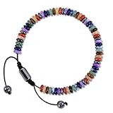 VIBILIA Healing Crystal Bracelets Beaded Bracelets for Men Women Natural Stone Adjustable Bracelets Unique Gifts for Father Son Grandfather Brother Friend