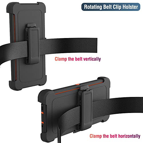 Image of Case for Galaxy Note 20 with Clip, Heavy-Duty Tough Rugged Shockproof Drop Protective Cover Cases for Samsung Galaxy Note 20, Black+Orange