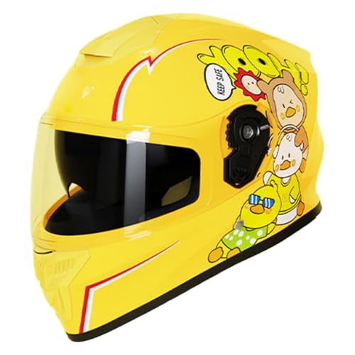 Casco Da Moto Per Bambini, Casco Da Bicicletta Aperto Retrò Omologato ECE Per Bambini Con Visiera, Casco Da Strada Elettrico Per Giovani, Ciclomotore, ATV, Scooter, Moto Da Cross E,46-52cm