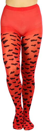 Image of ToBeInStyle Women's Valentine Day Themed Opaque Sheer Pantyhose w /Heart Love