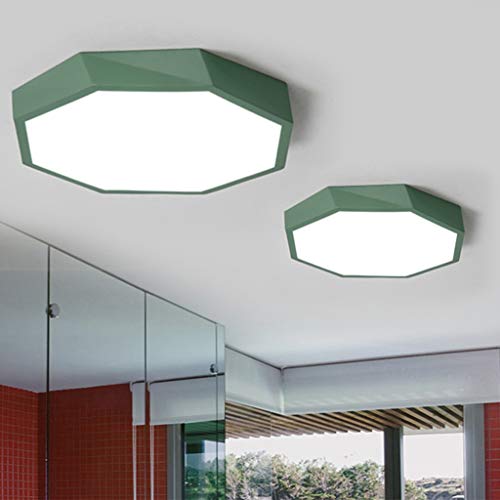 Plafonnier LED moderne et rond de 50cm vert pour un salon chaleureux