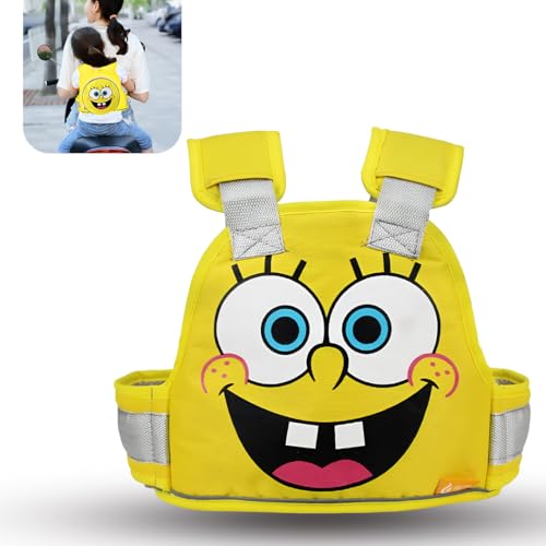 Image of Tony Stark Kids Safety Belt for Two Wheeler with Reflective Strips, Portable Seat Belt Children Motorcycle Harness for Motorcycle Bike, Adjustable Safety Harness for Boys Girls (Happy Buddy)