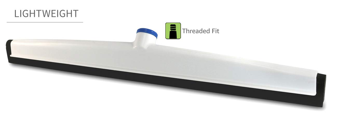 Unger Professional AquaFlex – 22” Uneven Surface Floor Squeegee with Splash Guard & Carlisle FoodService Products 36631800 Straight Plated/Black Double Foam, with Rubber