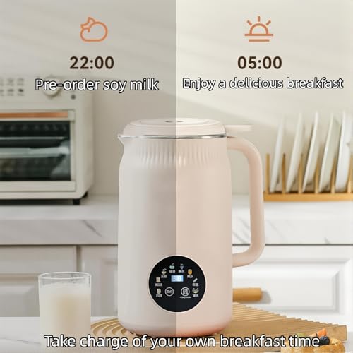 Máquina para hacer leche vegetal, 1200 ml de leche de soja con inicio retardado, mantiene el calor y se limpia automáticamente, no necesita filtro para almendras, avena, leche de anacardo, sopas