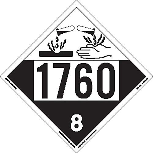 Labelmaster ZT4-1760 UN 1760 Corrosive Hazmat Placard, Tagboard (Pack of 25)