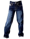 Cinch Boys' Big White Label Regular Jeans, Dark Stone wash, 8R
