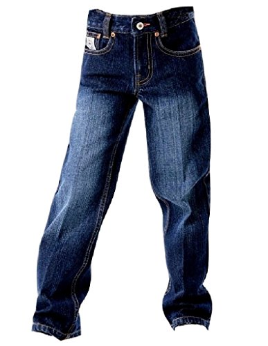 Cinch Boys' Big White Label Regular Jeans, Dark Stone Wash, 8R #TOP11