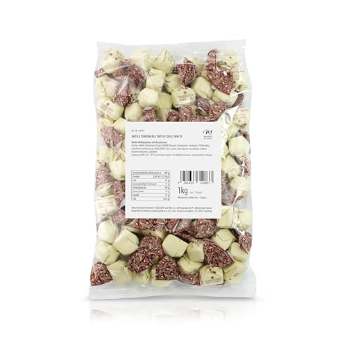 Antica Torroneria Piemontese Tartufi Dolci White 1kg Feinste exquisite Italienische Trüffelpralinen Glutenfrei & Köstlich Ideal als Edle Geschenkidee - 70 Stück je 14g