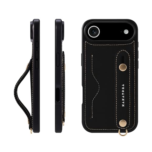 HANATORA for iPhone 17Air �P�[�X �{�v �ϏՌ� �w�ʃx���g �J�[�h�|�P�b�g �X�}�z�P�[�X �X�}�z �X�^���h�@�\ �l�b�N �X�g���b�v �t�� �G���{�X���U�[ �M�t�g �}�O�l�b�g�Ȃ� �u���b�N NCGH-17Air-Black