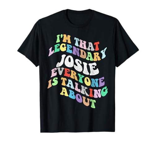 Retro Groovy Josie Personal First Name Funny Mothers Day Maglietta