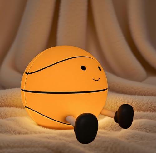 Image of Cute Basketball Night Lights for Children, Rechargeable Soft Light, Nursery Lights, Bedrooms, Desks, and Lovely Gifts for Boys and Girls