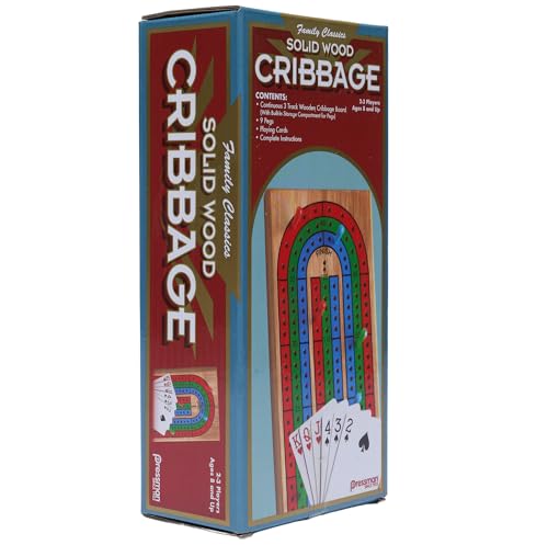 Family Classics Cribbage tablero de madera sólido con compartimento miniatura 5