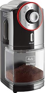 Melitta Molino Coffee Grinder, 1019-01, Electric Coffee Grinder, Flat Grinding Disc, Black/Red, CD - Molino - red mat