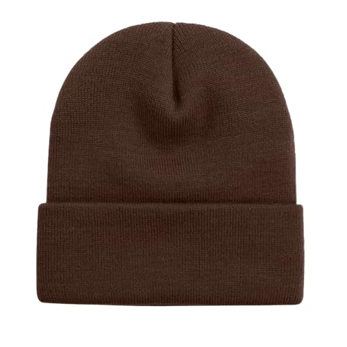 Image of ZOORON Beanie for Women Men Ski Watch Cap Cuffed Plain Skull Knit Hat Soft Fisherman Winter Hat