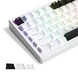 XVX PBT Keycaps, Shine Through Keycaps, OEM Profile Full Size Keyboard Keycaps, Double Shot Custom Keycaps for 61/64/68/84/87/100/104/108 for Cherry MX Mechanical Keyboard, White