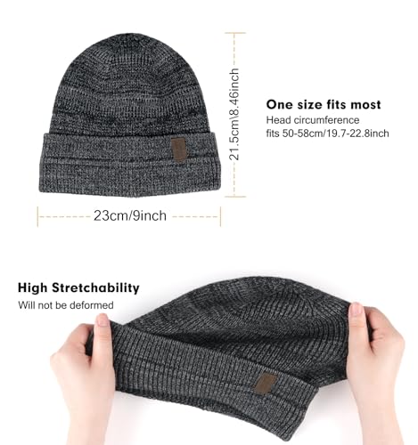 Image of Wmcaps Winter Beanie for Men Women, Fleece Lined Beanie Soft Warm Knit Hat Ski Stocking Cuffed Cap
