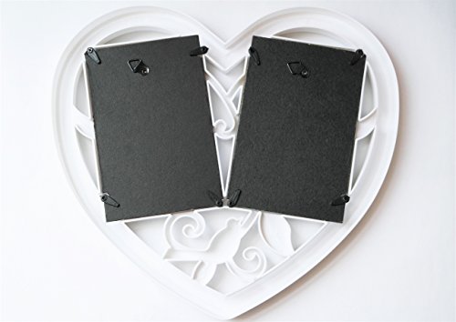 GUTEINTE Photo frame Picture frame "Home & Love" - Heart shape in 3D optics white 30 x 27 cm Romance