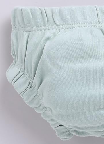 Image of Smart Baby Cotton Frock Set for Baby Girl - Stylish Soft Dress with Bloomer & Headband | 9-12 Months | Mint and White | Pack of 1