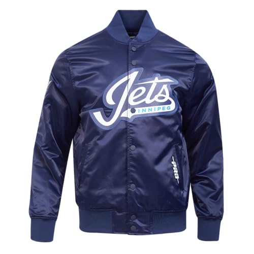 Chaqueta de satén NHL Classic Pro Standard de hombre cazadora de alta calidad en azul marino