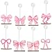LIUBUJINGYING 8 Pcs Pink Bow Place Cards Coquette Bow Reserved Seating Signs Table Number Holders Metal Wire Memo Clips Stands Bow Party Decorations for Wedding Bow Party Birthday Baby Shower Office