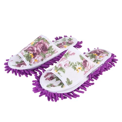 Zapatillas silenciosas de chenilla desmontable para limpiar el suelo cómodamente