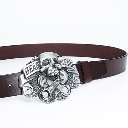 Ceinture de taille punk en cuir robuste et boucle de cow-boy gravée - 6