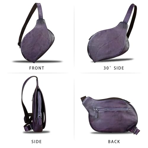 IVTG Genuine Leather Sling Bag for Women Vintage Real Leather Sling Backpack Fashion Shoulder Crossbody Bags Chest Bags4