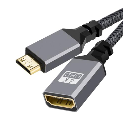 Mini HDMI to HDMIϊA_v^ 4K 3DΉ Mini HDMI(IX)-HDMI(X)ϊP[u ~jHDMI-HDMIA_v^[P[u P[u HDMI P[u ^Cvc (HDMI~j) 3D/4K 2160P,108