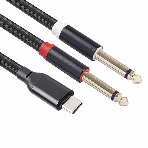 Cable de Audio USB C a 2 Macho 6.35mm TRS 1 Metro miniatura 1