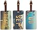 Eccolo World Traveler Luggage Tags, Set of 3, Travel Photo - Ready, Set, Go (D917C)