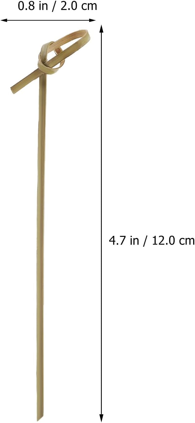 ULTECHNOVO 4sets Cocktail Stirrers Bamboo Short Skewers Appetizer Picks Cocktail Picks 100pcs*4