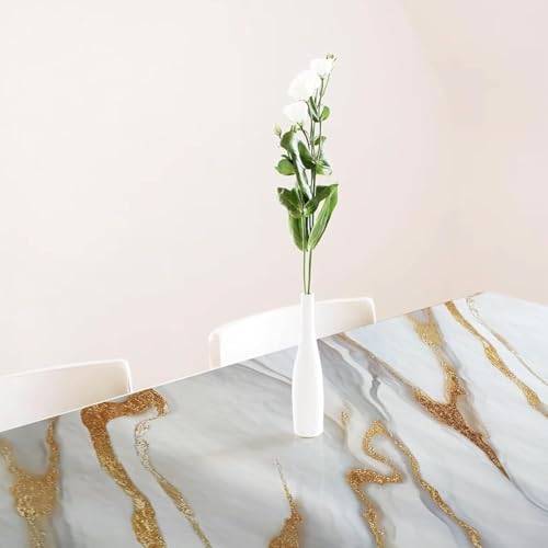 Image of Self Adhesive Marble Wallpaper Kitchen Oil Proof & Waterproof Wallpaper for Cabinet Makeover, Almirah, Plastic & Tabletop, Wardrobe (60x200cm) (New White Waves)