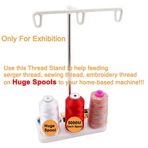 Light Weight Thread Stand - 3 Spools Holder For Domestic (Home-Base) Embroidery And Sewing Machines - Four Colors For Choices - White #TOP1