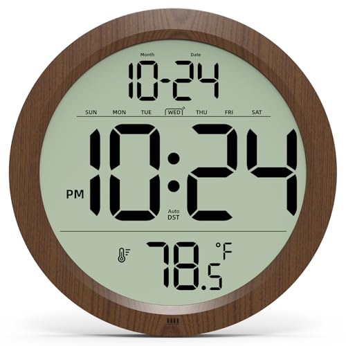 Digital Wall Clock with Date and Temperature