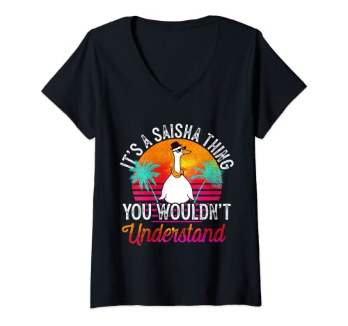 Womens It's A Saisha Thing You Wouldn't Understand Funny Saisha V-Neck T-Shirt