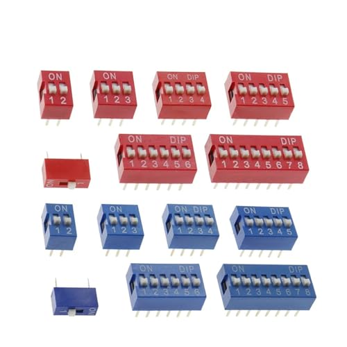 Interrupteur DIP sélecteur de code à bascule 5 plots pas 2,54mm bicolore - 2