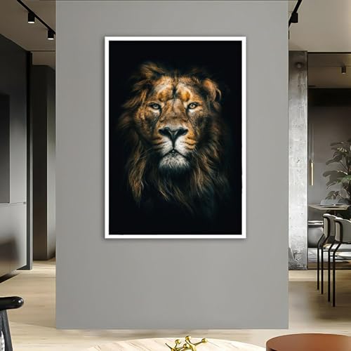 Affiche de lion abstrait pour salon moderne et chic