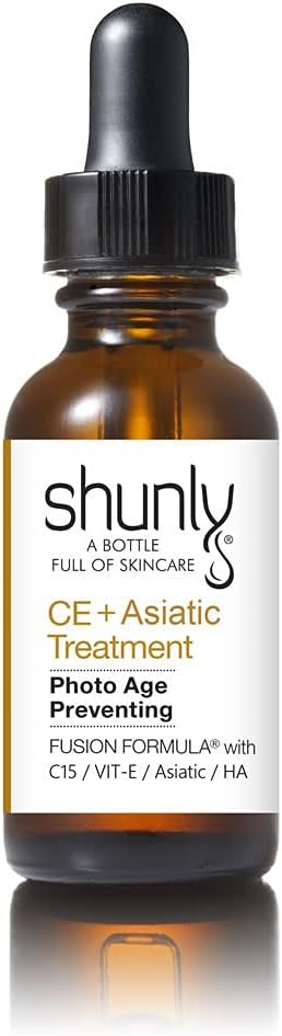 Shunly Skin Care CE+ Ferulic Treatment. Prevent Photo-aging Defense-15% Vitamin C (L-ascorbic Acid), 1% Vitamin E (Alpha Tocopherol), and 0.5% Ferulic Acid