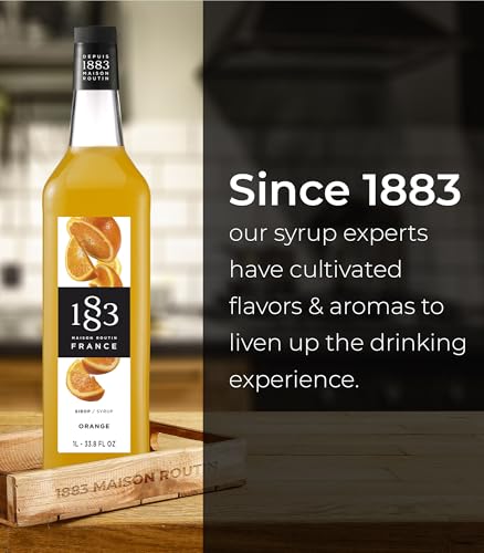 Image of 1883 Orange Syrup for Drinks, Made in France, 1 Liter Glass Bottle