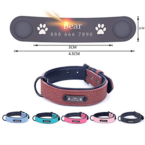 Festnight Transfronteiriça hot new pet collar microfibra de couro PU rotulação colar personalizado c