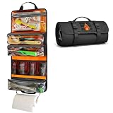 HODRANT Camping Roll Bag, Hanging Camp Kitchen Organizer with Multi Pockets
