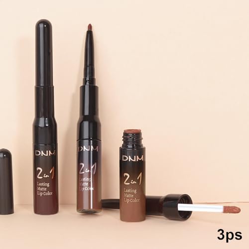Image of evpct 3Pcs Chocolate Nude Brown True Nude Matte Lip Liner & Liquid Lipstick Stain Makeup Set for Women, Lip Liner Stain Long Lasting Waterproof Smudge Proof, Cruelty Free Lip Makeup 24 hours originale
