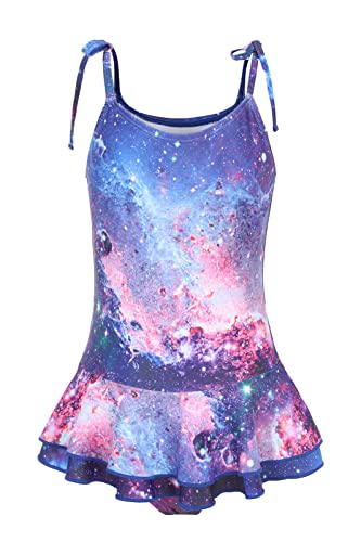 Image of Girls One Piece Swimsuits Halter Ruffled Bathing Suit for Kids Hawaiian Swimwear Leopard Swim Dress 3-16 Years