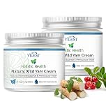 Wild Yam Cream for Hormone Balance & Menopause Relief, Wild Yam Cream with Organic Yam to Improve Skin Tone, Brighten & Tighten, 50g 2Pack