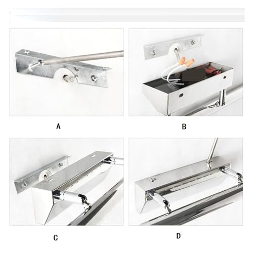 Iluminación espejo baño LED de acero inoxidable con luz pared moderna e interruptor 3