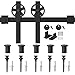 WINSOON 6FT Heavy Duty Sliding Barn Door Hardware Kit, Black 5-16FT, Silent Glide, Easy to Install, Includes Tracks, Big Wheel Hangers, Floor Guide and Other Necessary Hardware